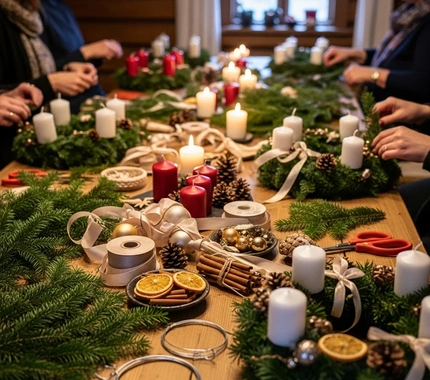 Adventes vainagu darināšanas meistarklase kopā ar Kristīni Verzi-Bērzi un ideju namiņš “Telpa Atelpai”